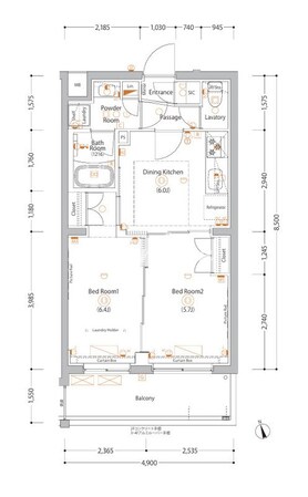 エストゥルース亀戸の物件間取画像